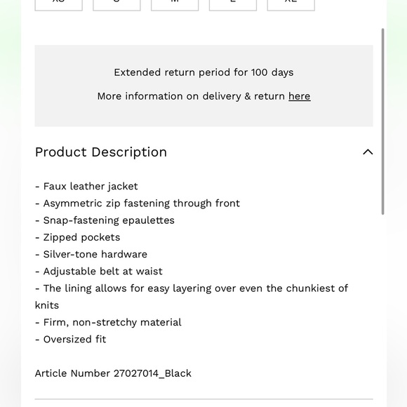 NOISY MAY & ONLY SLADE OVERSIZED FAUX LEATHER JACKET - Picture 7 of 7